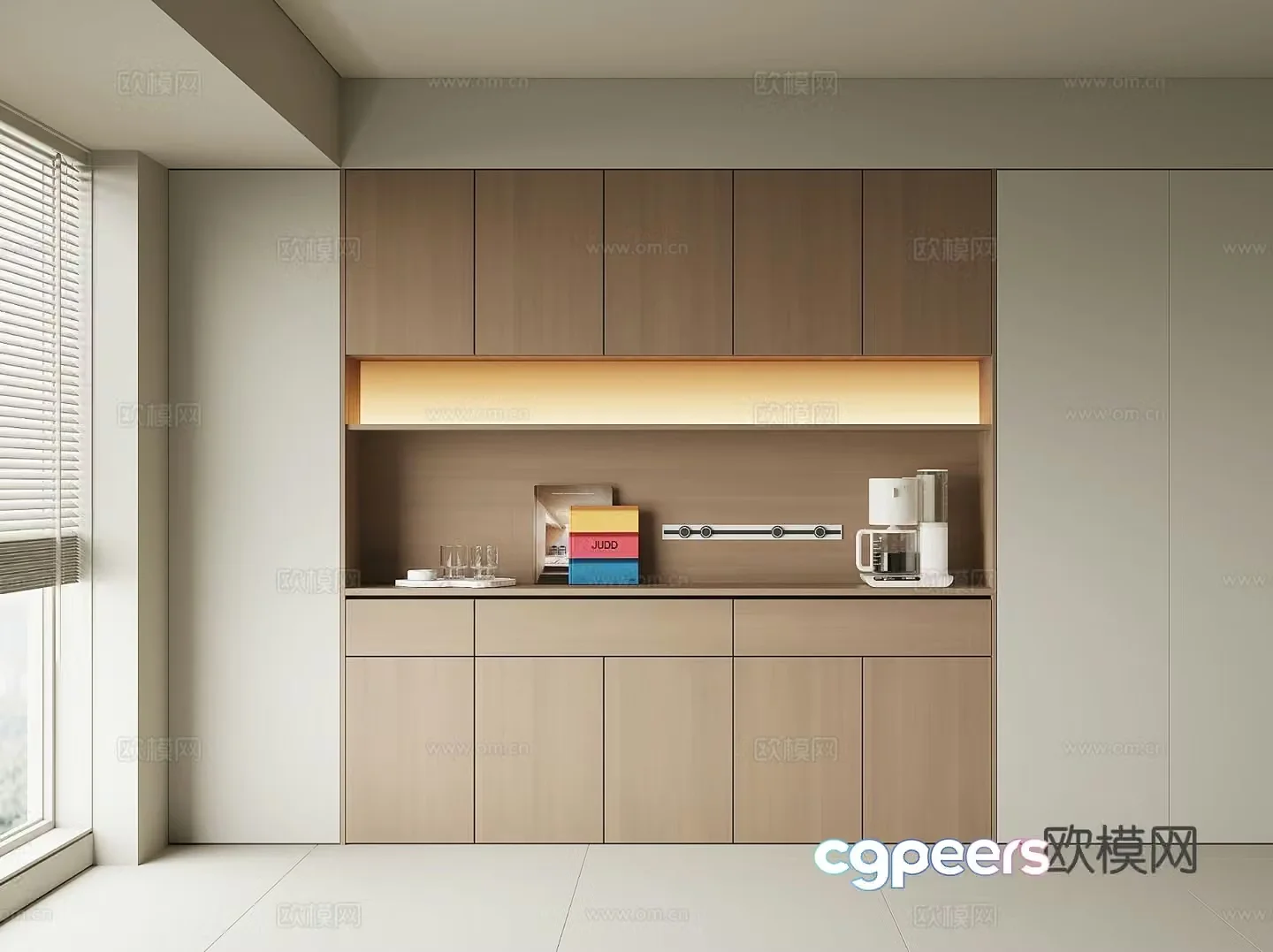 Modern wine cabinet sideboard 3D model