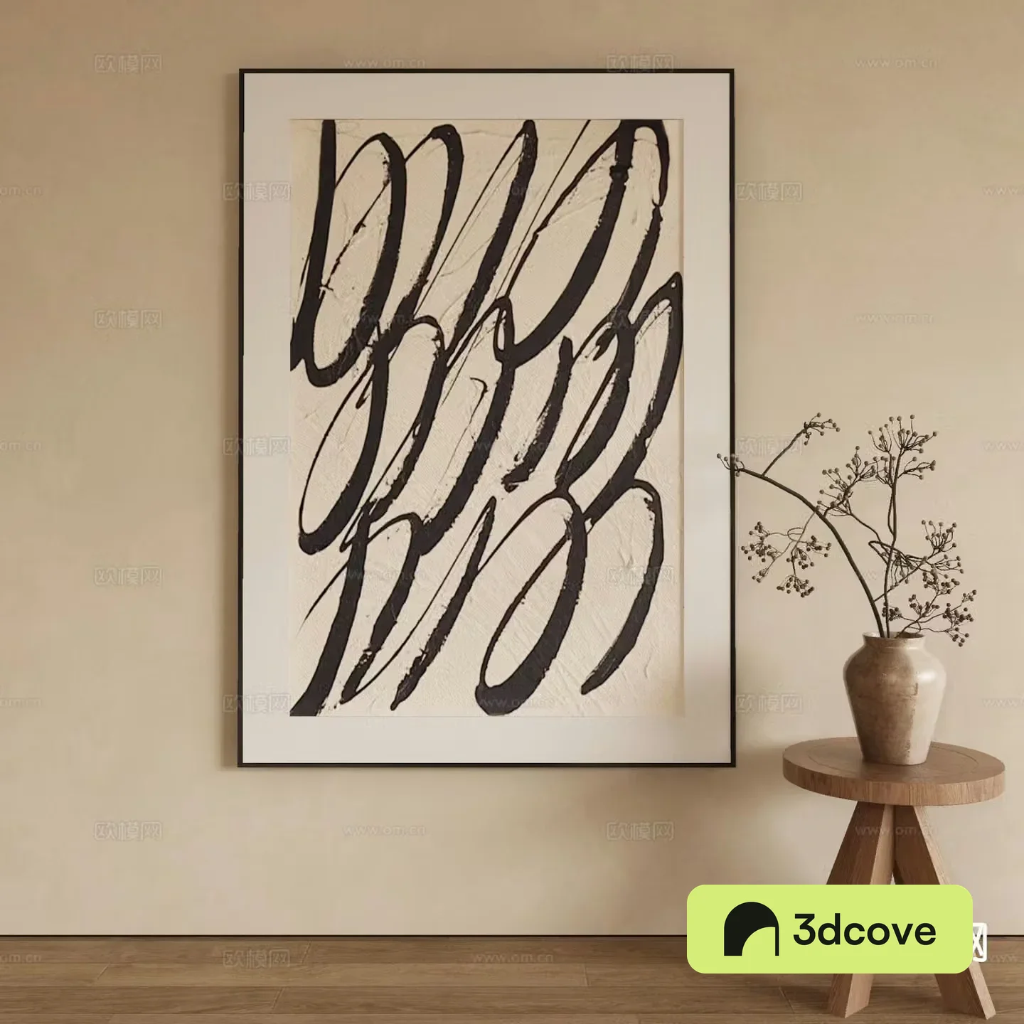 Modern decorative painting black and white hanging painting