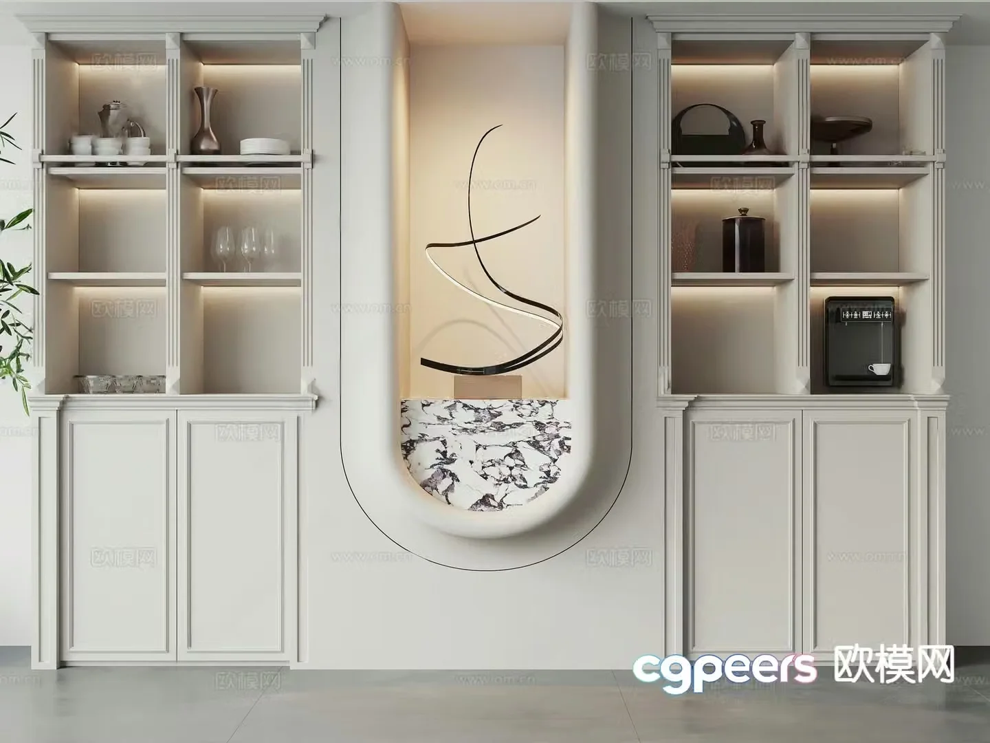 French wine cabinet 3d model