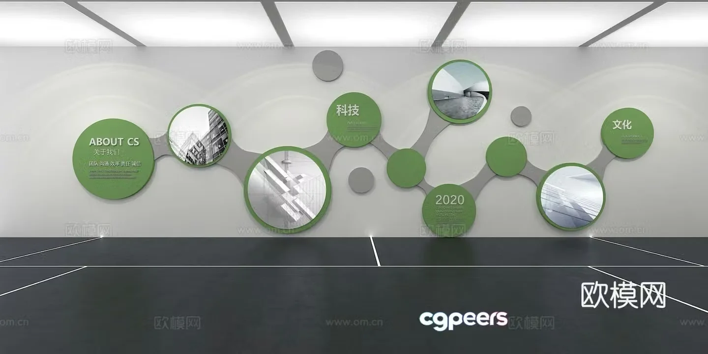 Cultural wall Corporate culture wall Display wall Theme wall Exhibition hall Campus culture Corridor 3D model