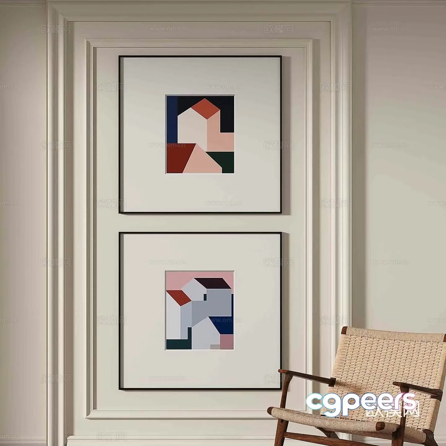 Decorative painting art painting hanging painting 3d model