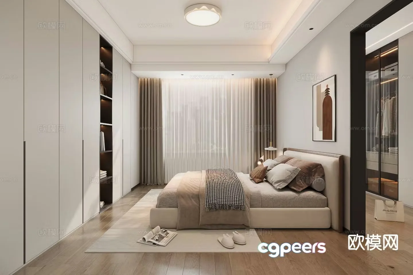 Modern bedroom master bedroom 3d model