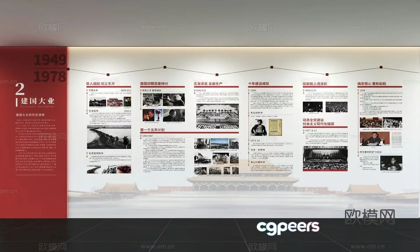 Modern Party Building Culture Wall Integrity Culture Wall Value Image Wall Promotional Column Slogan Slogan 3D Model