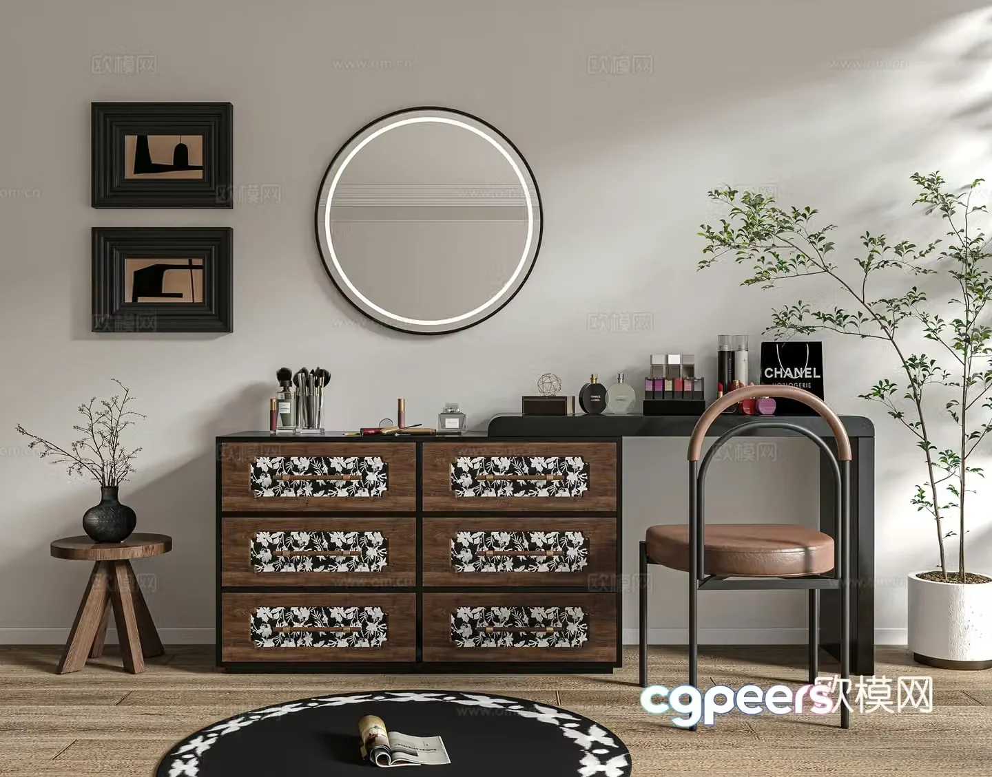 French retro dressing table 3d model