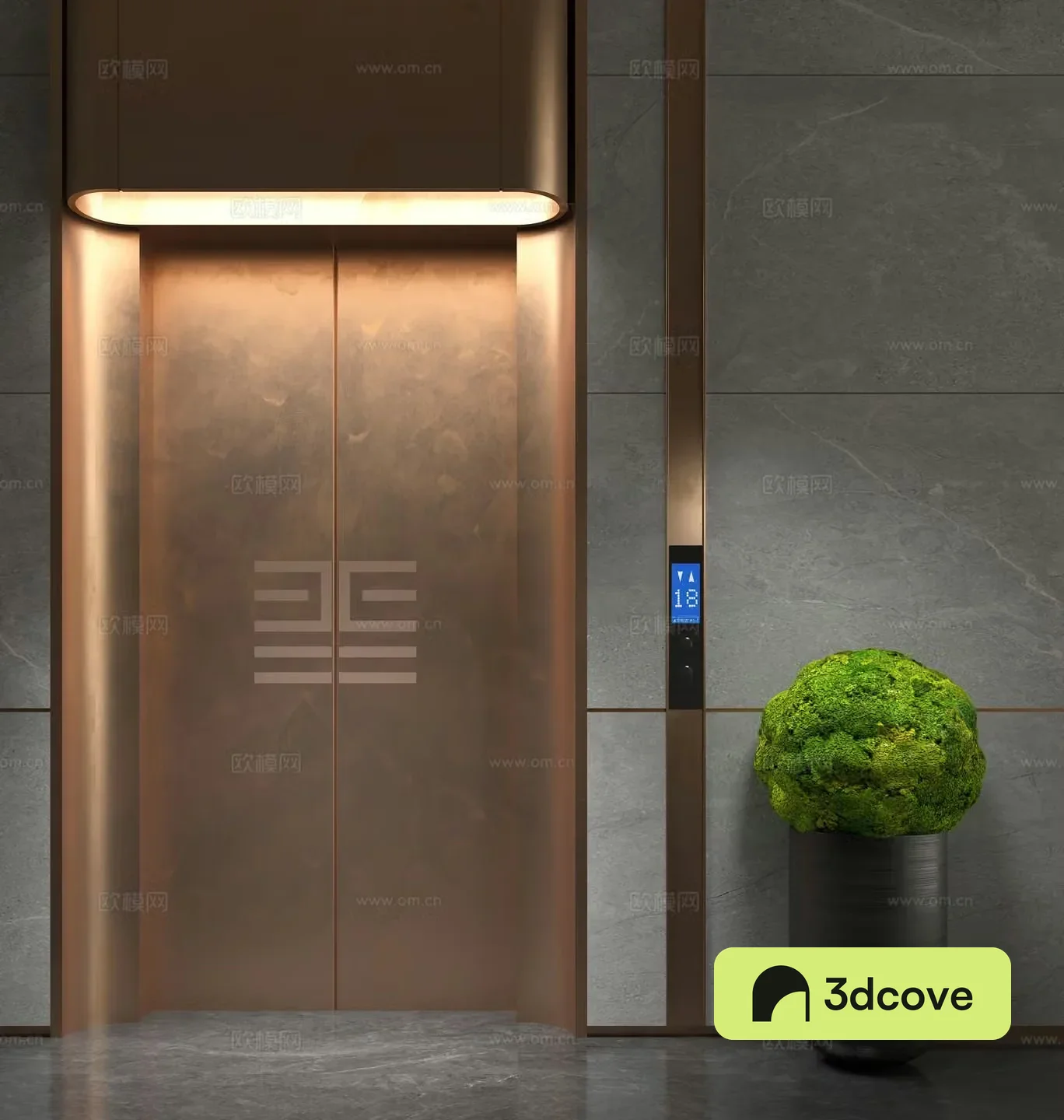 Modern elevator hall