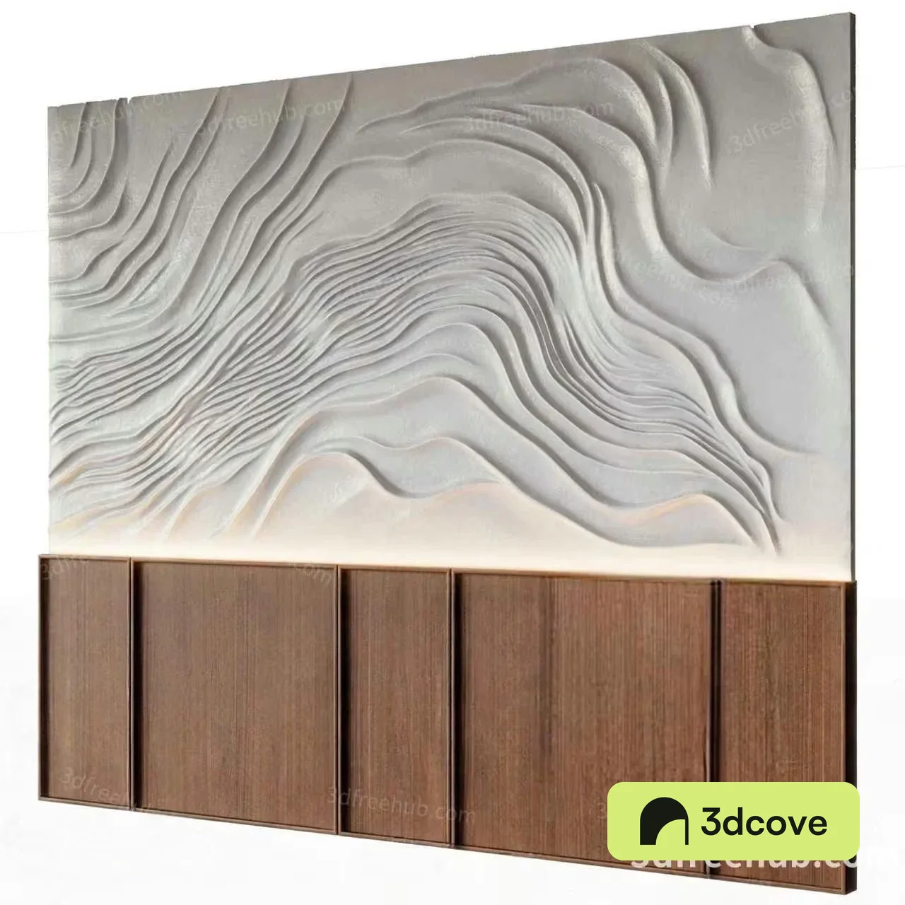 Modern Wood And White 3D Wall Art