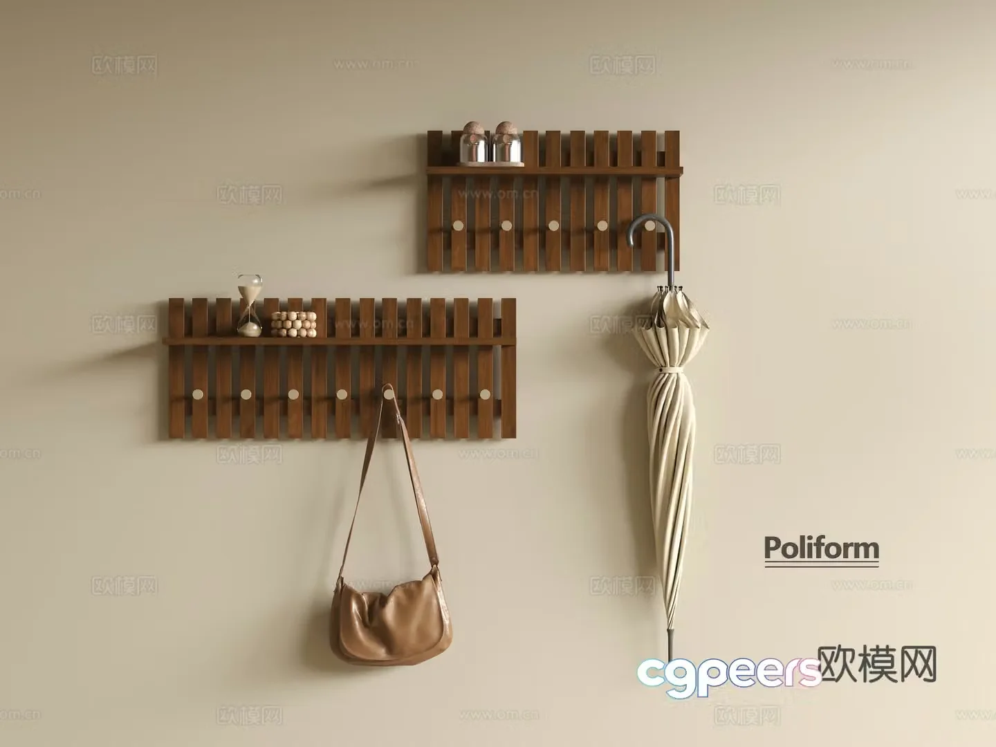 Medium and modern hooks and clothes hooks 3D model