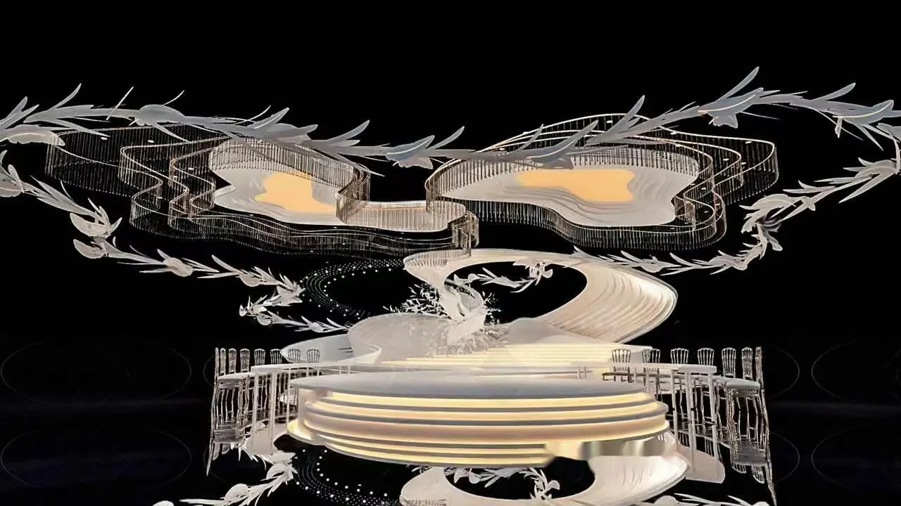 A 3D Model Of A Building With A Unique Design 3D Model – 1050 – VRAY Render