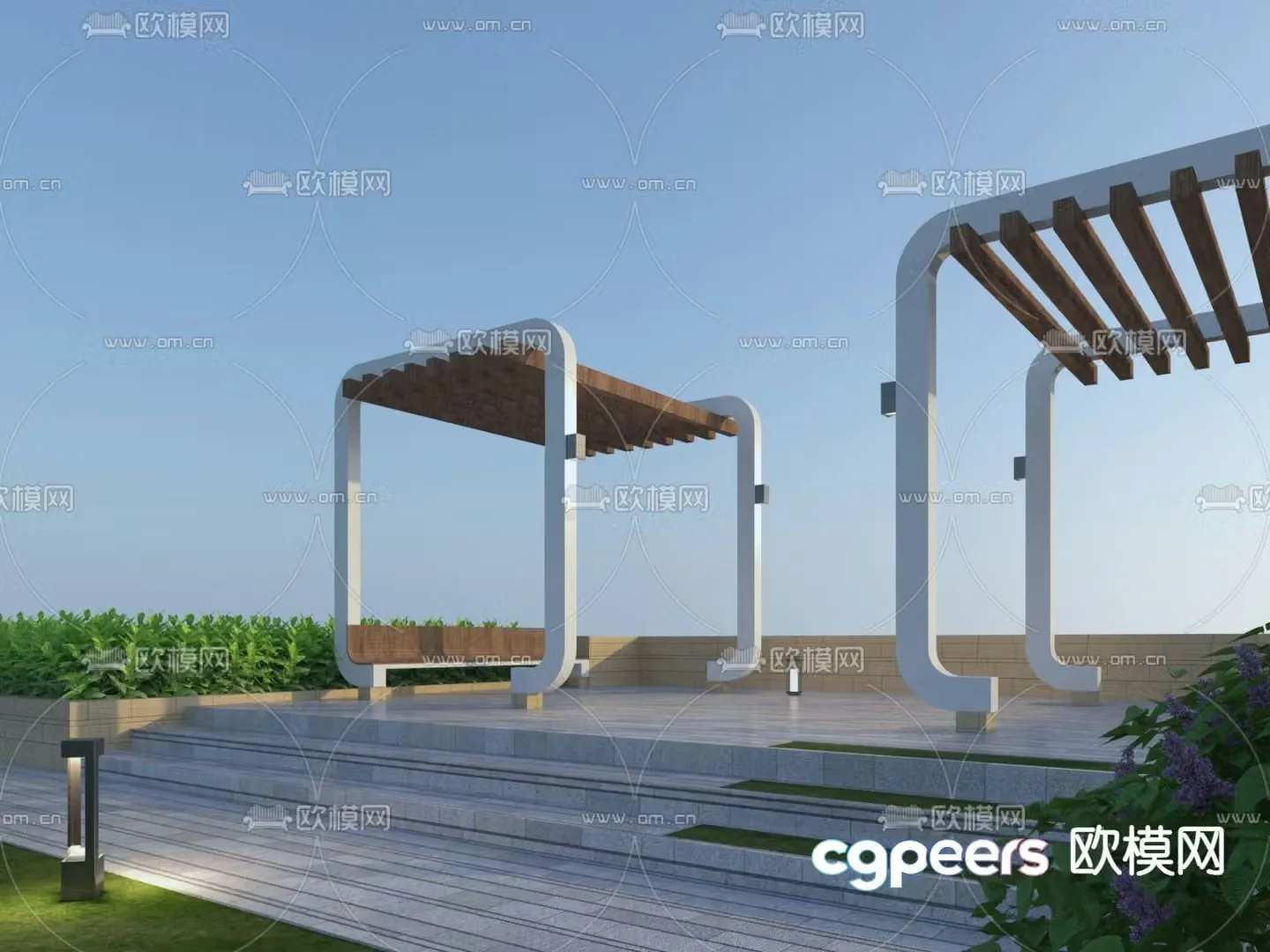 Landscape gallery pavilion 3D model