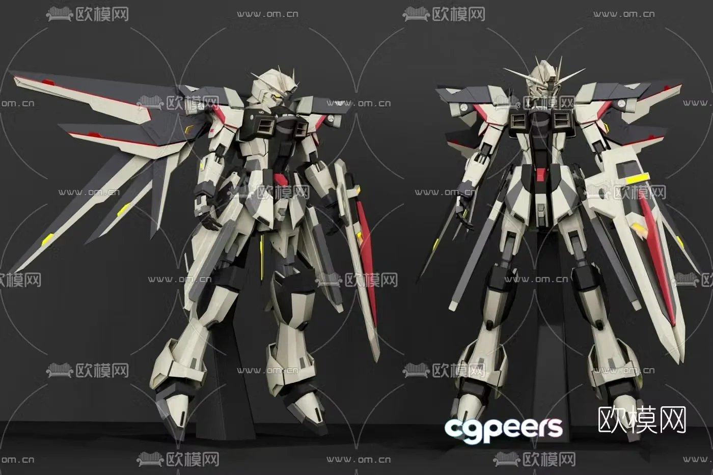 Modern mecha robot gundam toy 3d model