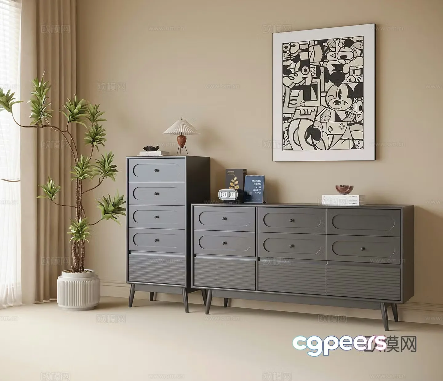 French entrance cabinet 3D model