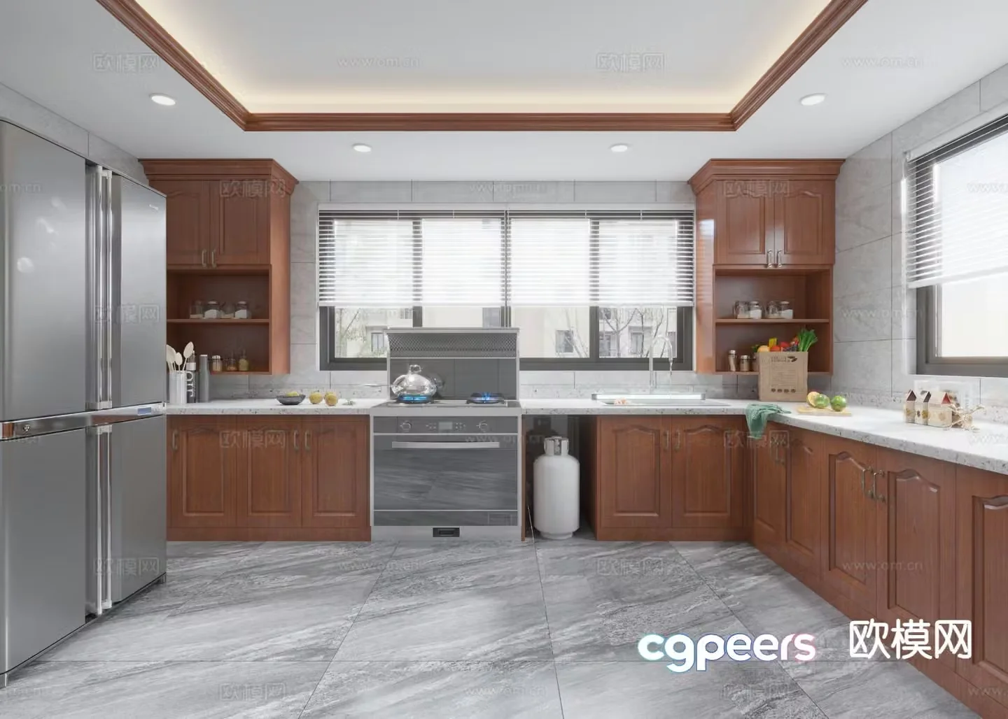 New Chinese style kitchen 3d model