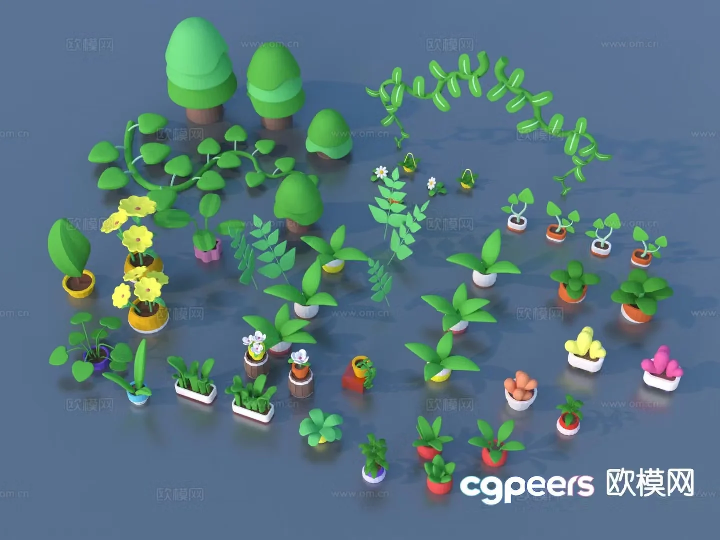 cartoon flower cartoon sketch plant sketch 3d model
