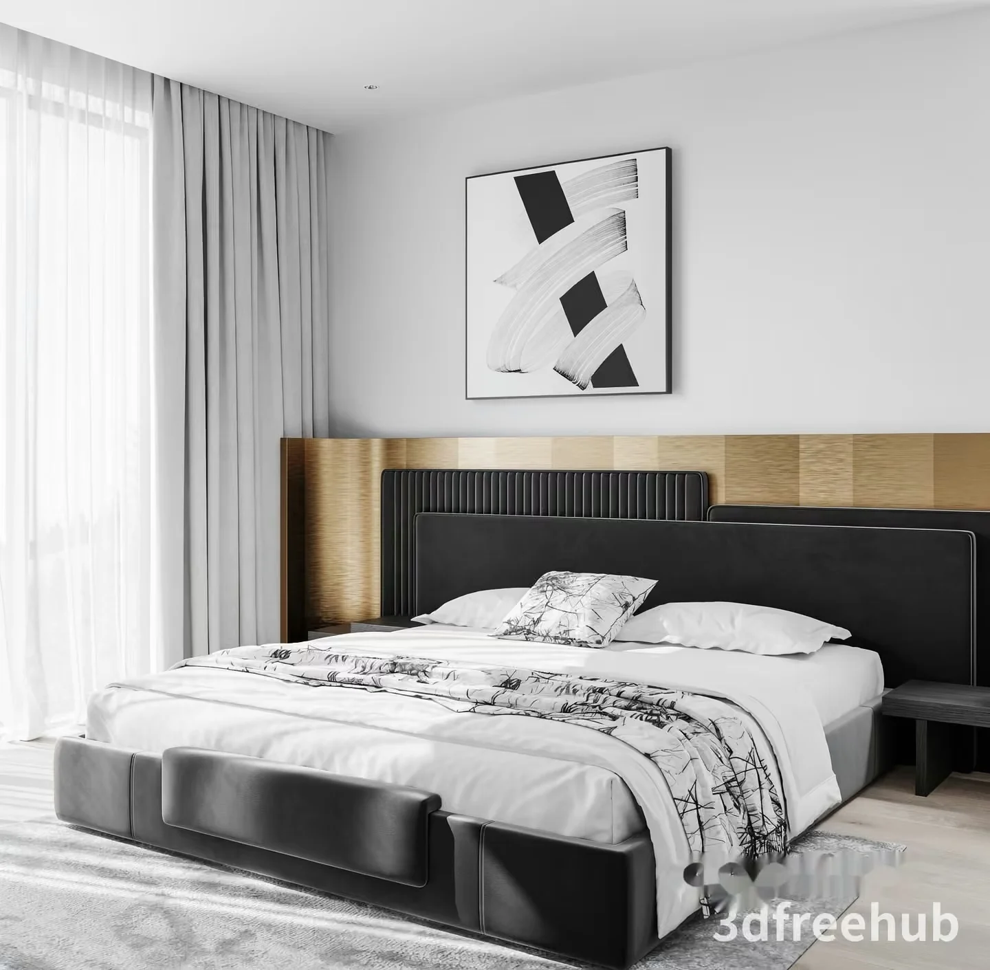 Cozy Modern Bedroom 3D Model – 6220 – VRAY Render