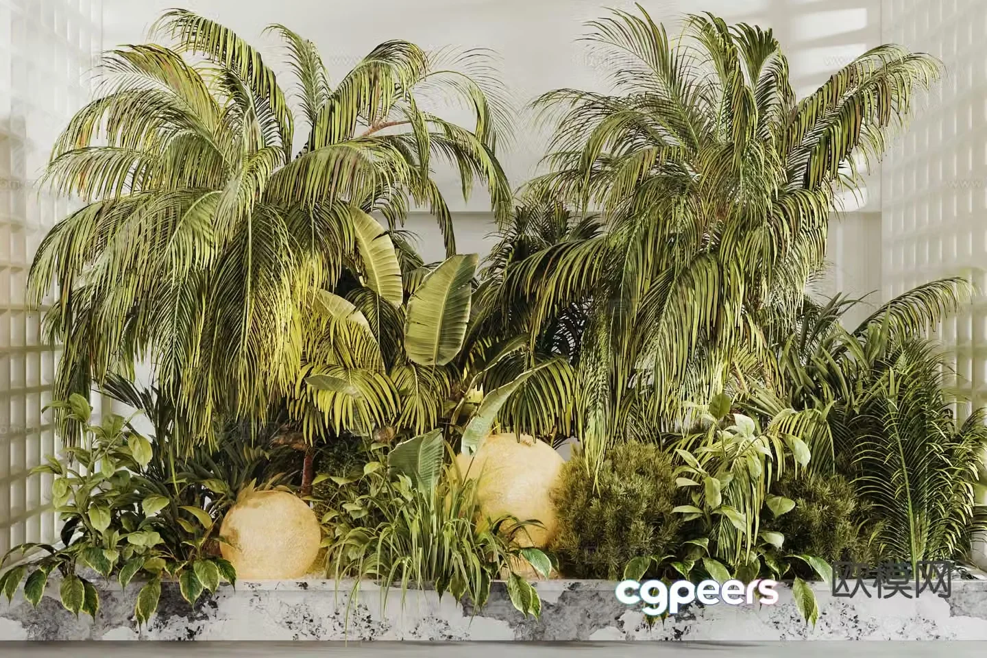 Modern indoor landscaping plant landscaping 3d model