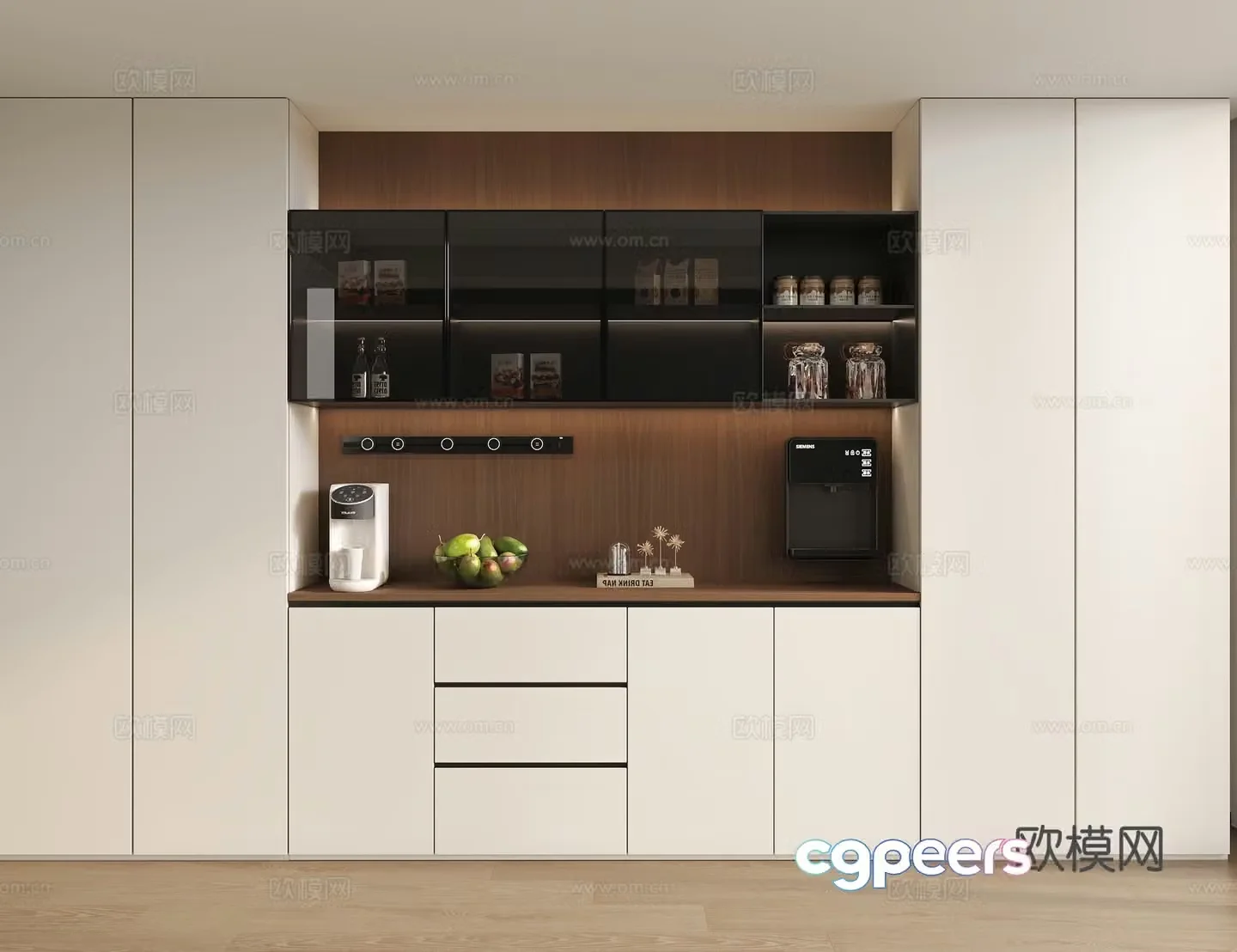 Modern sideboard sideboard wine cabinet sideboard sideboard ornament 3D model