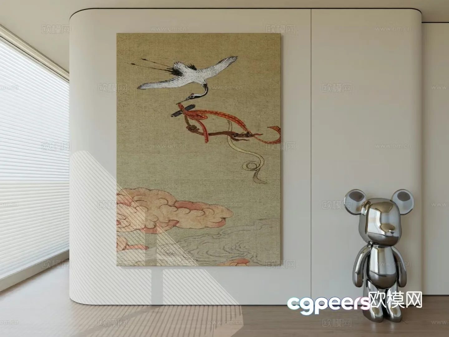 Modern minimalist hanging painting abstract art hanging painting 3d model