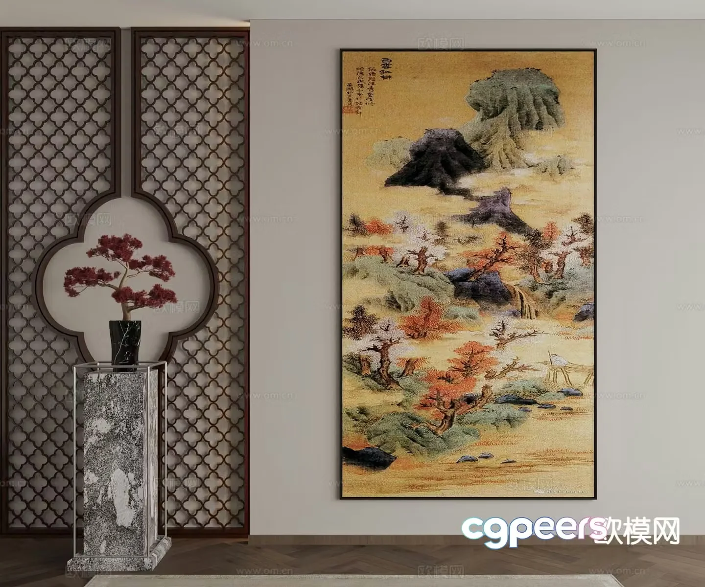 New Chinese style decorative painting Chinese painting ancient painting 3D model