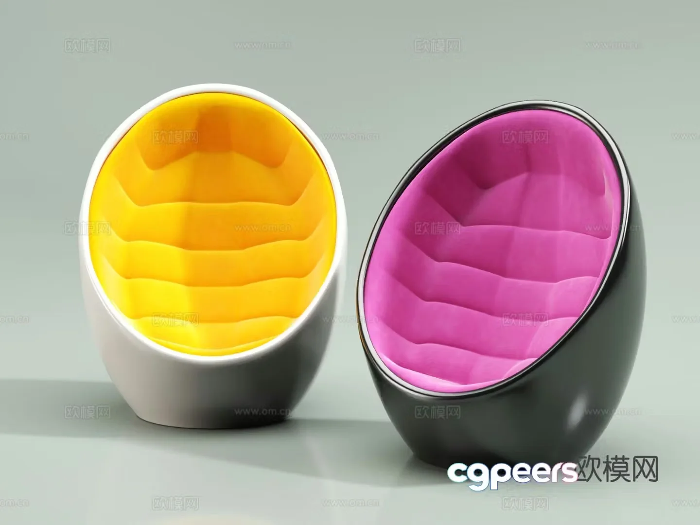 Modern Internet celebrity chair leisure chair eggshell sofa wrapped sofa 3D model