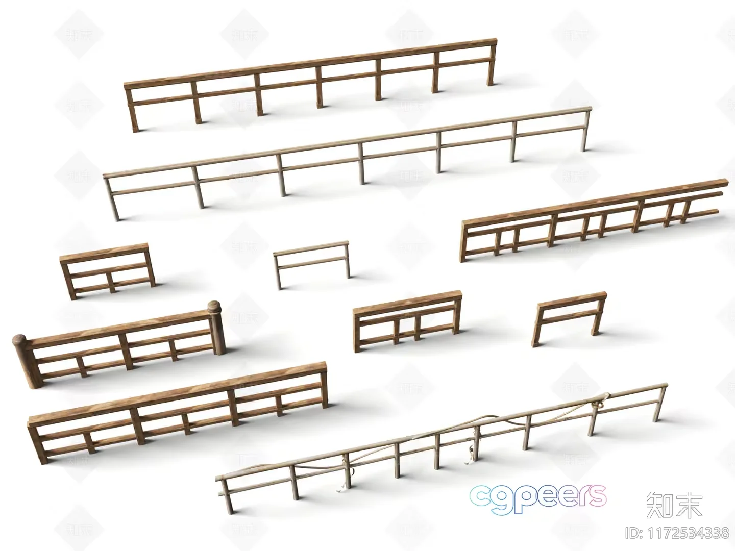 Several Types Of Wooden Fences 3D Model – 18146 – VRAY Render