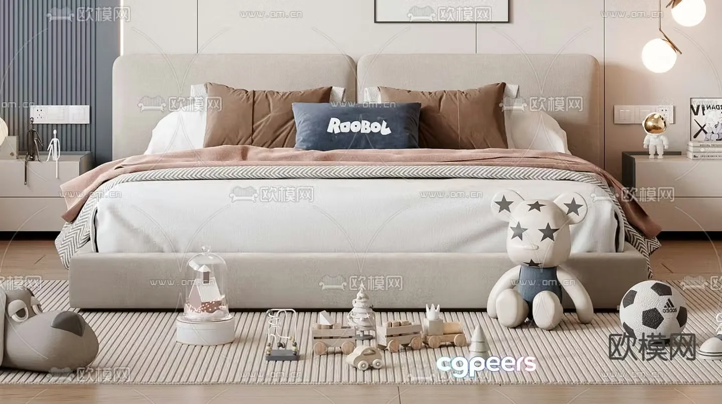 Children’s bed double bed 3d model