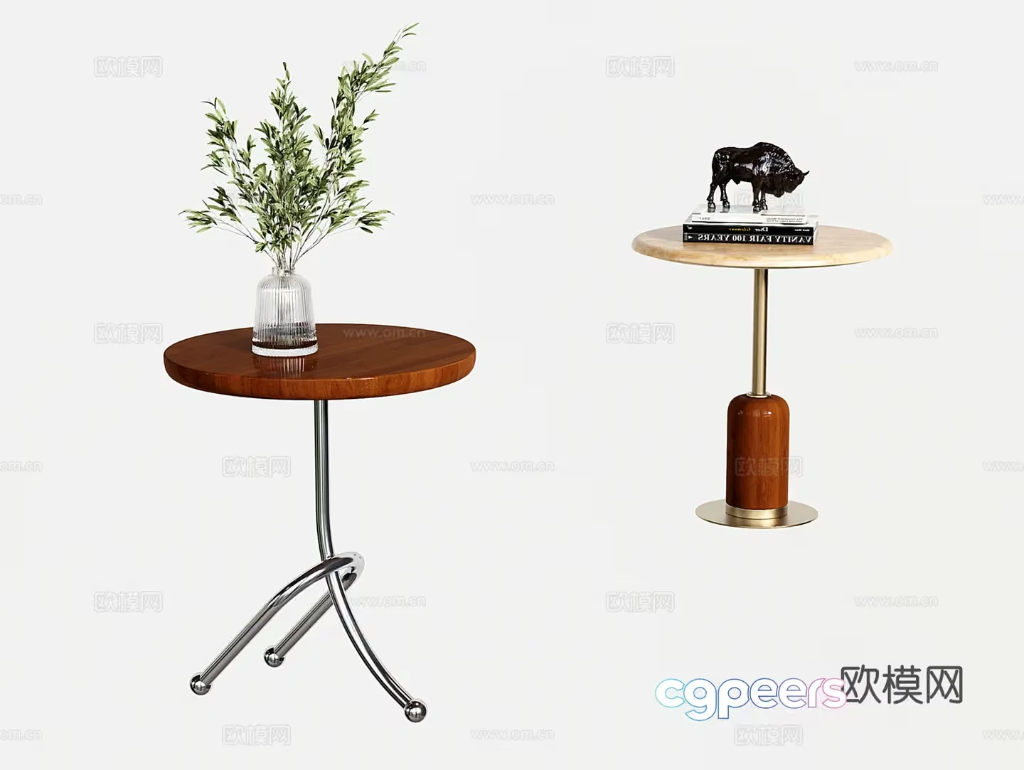 Two End Tables 3D Model – 8343 – VRAY Render