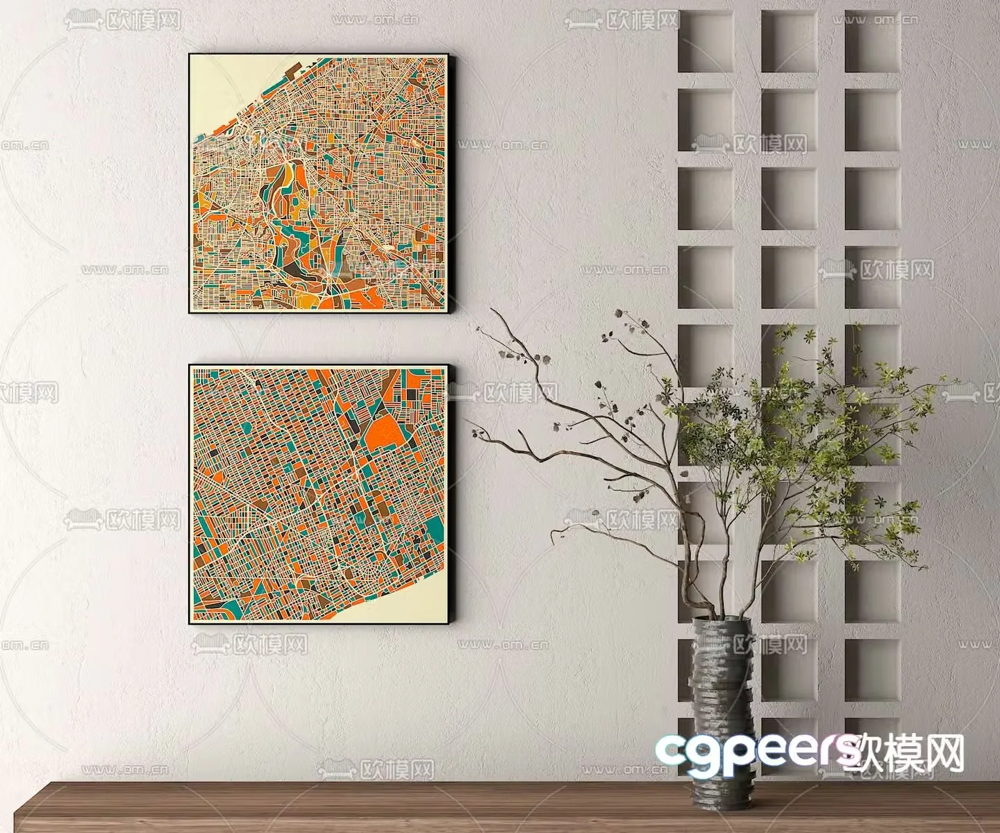 Decorative painting Art painting Abstract painting 3d model