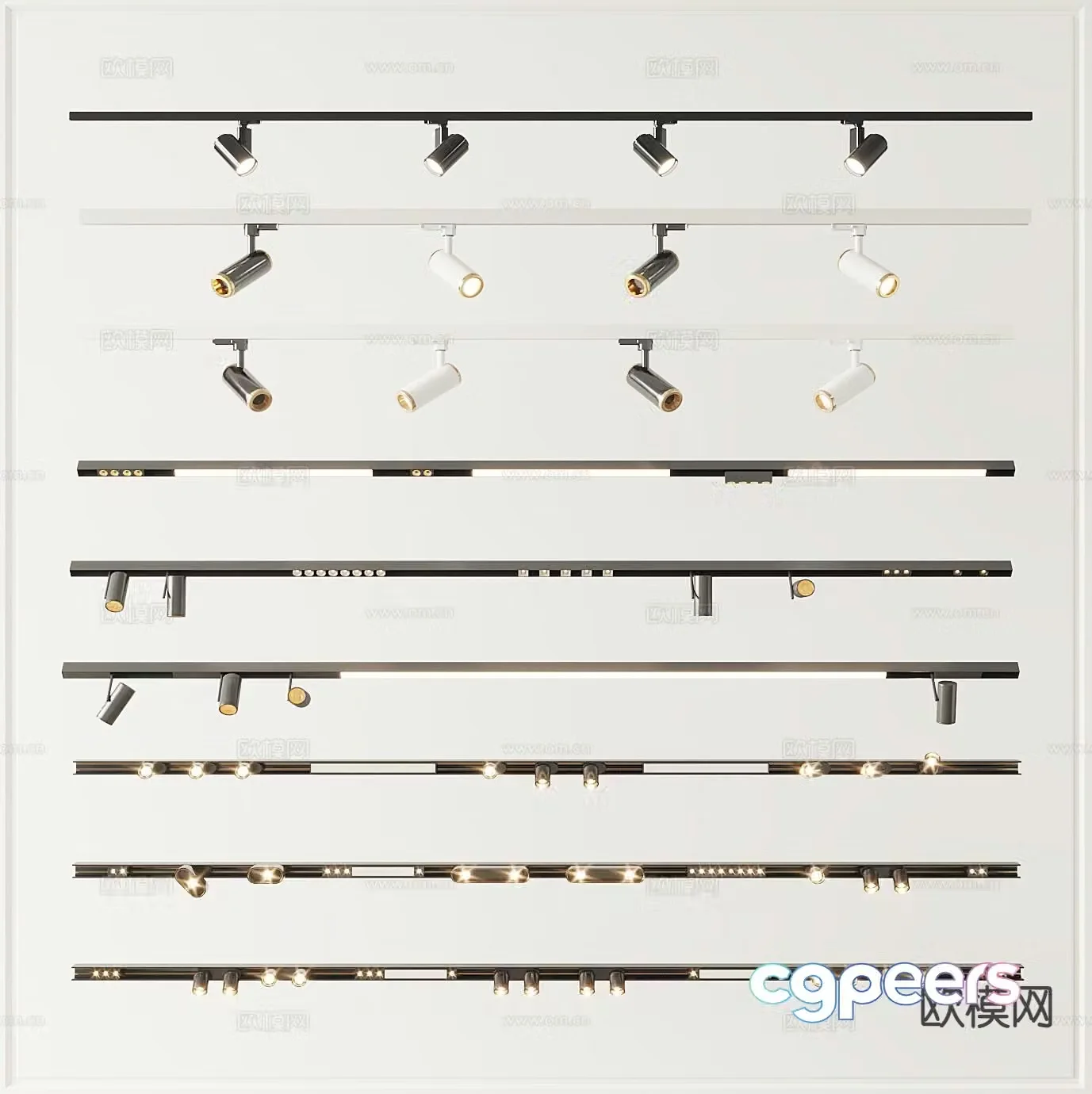 Magnetic light downlight spotlight track light 3d model