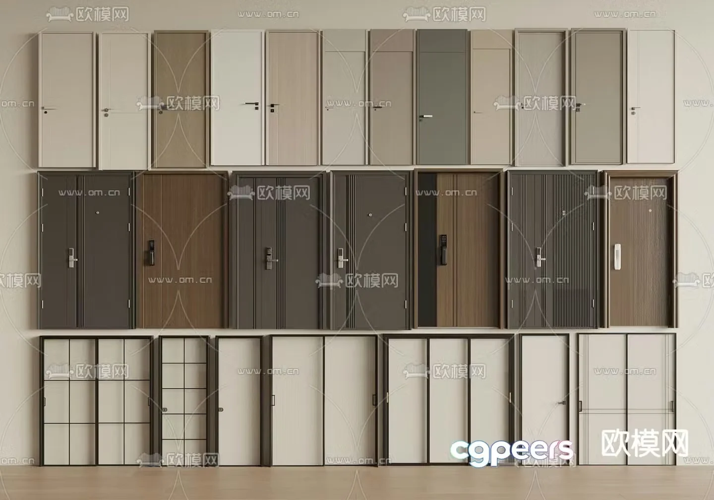 Entrance door Security door Bedroom door Sliding door 3D model
