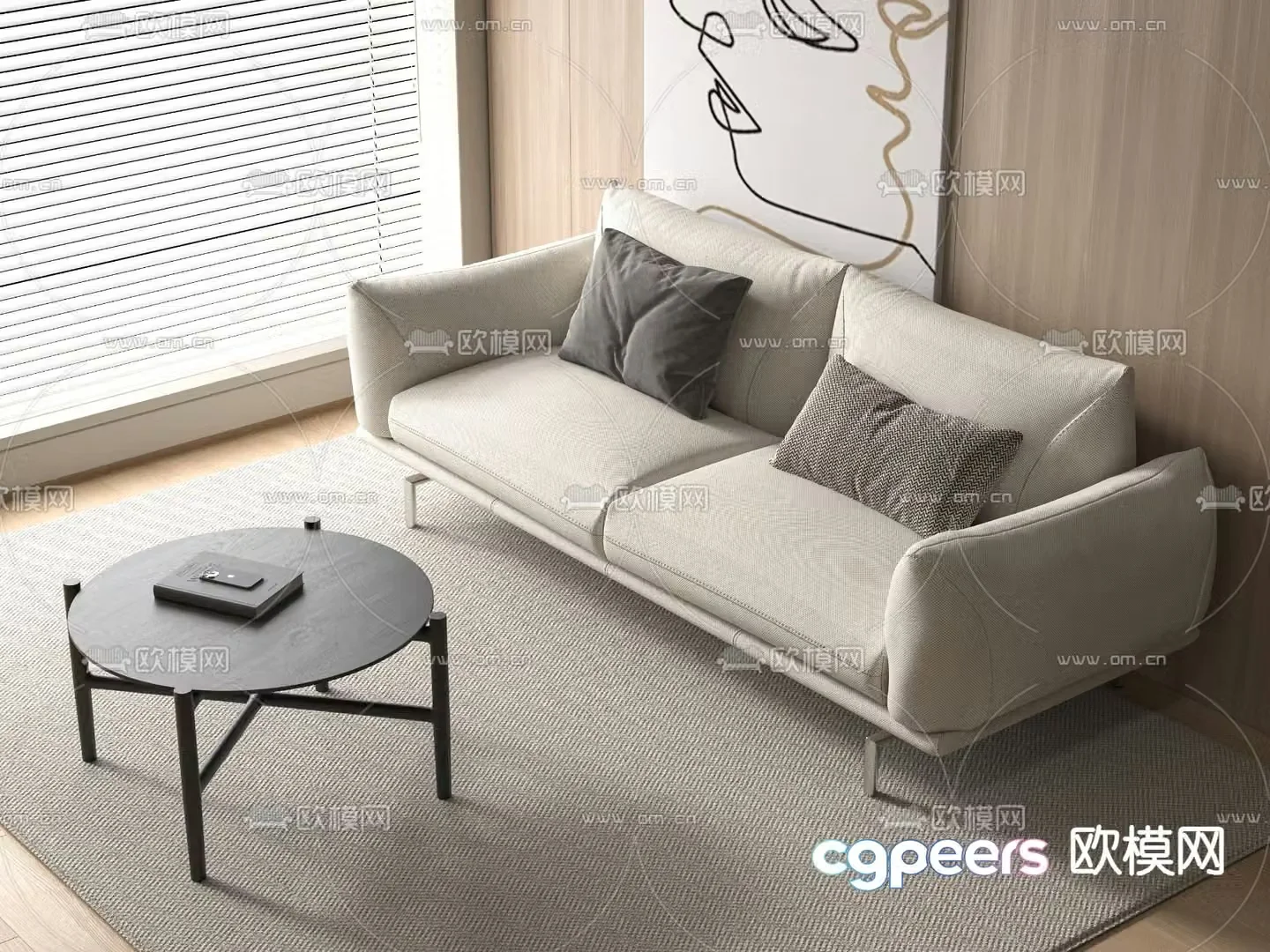 Double sofa 3d model