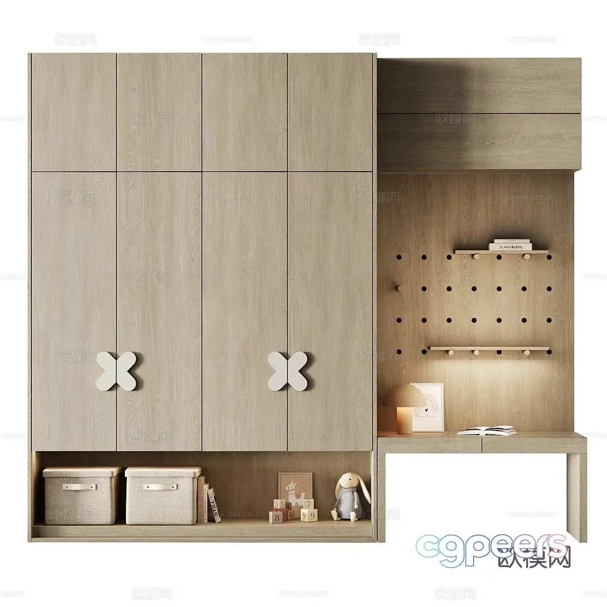 Modern children’s wardrobe 3d model