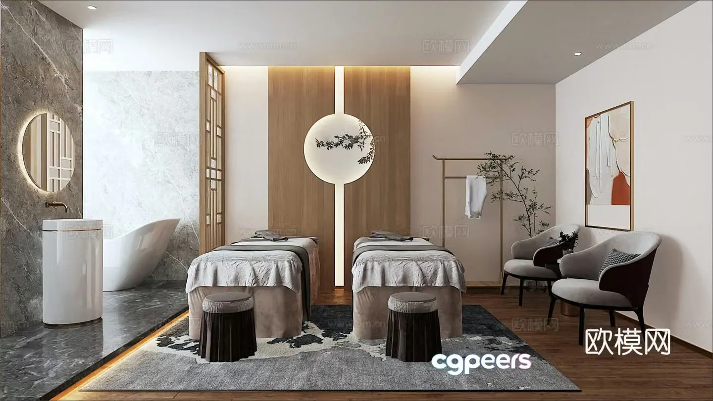New Chinese SPA foot massage shop 3D model