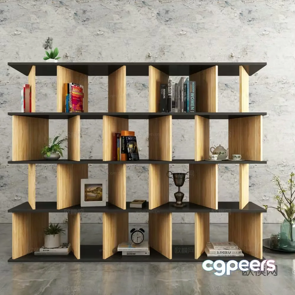 Nordic bookshelf jewelry 3d model
