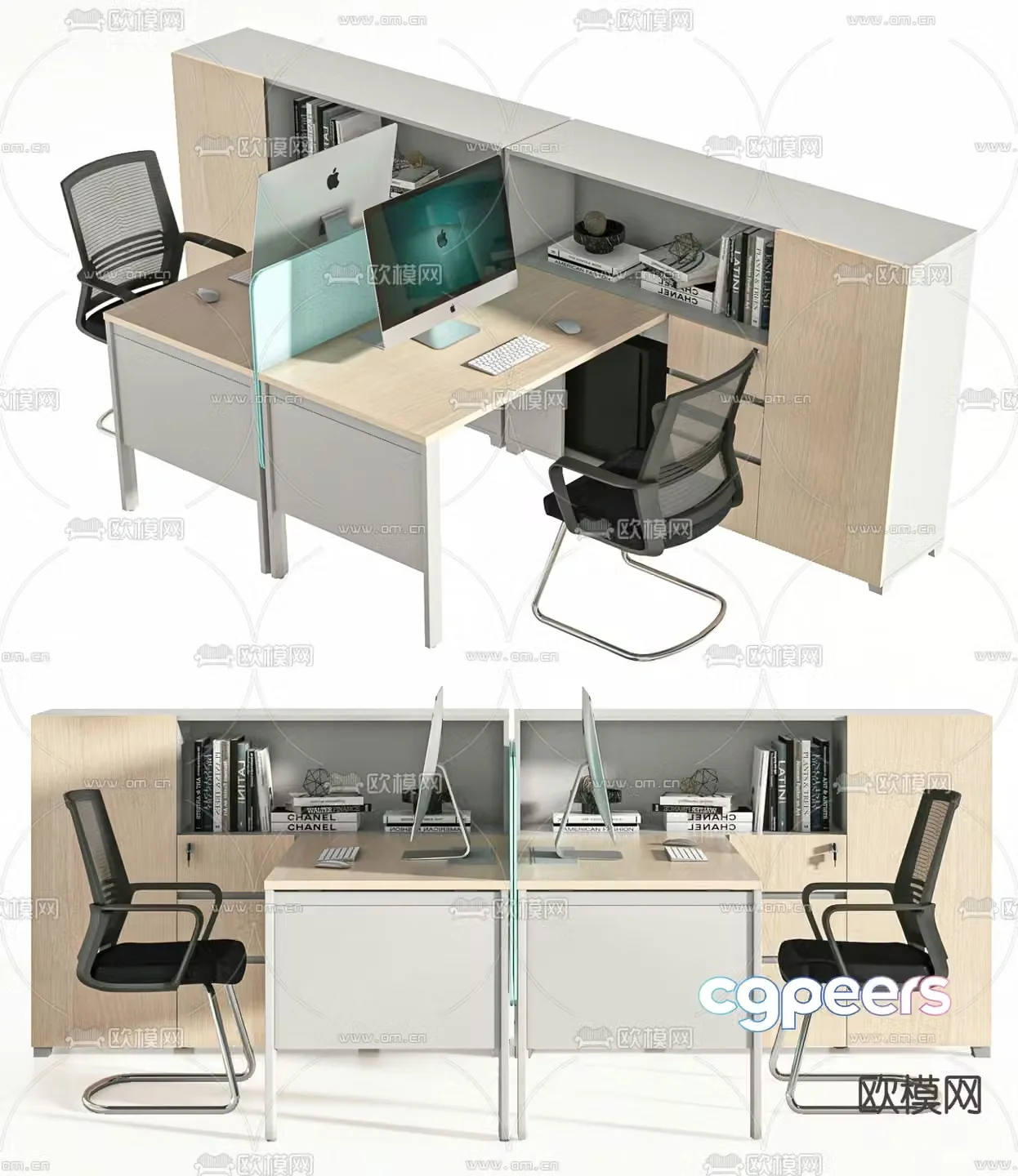 Desk card table workstation 3D model