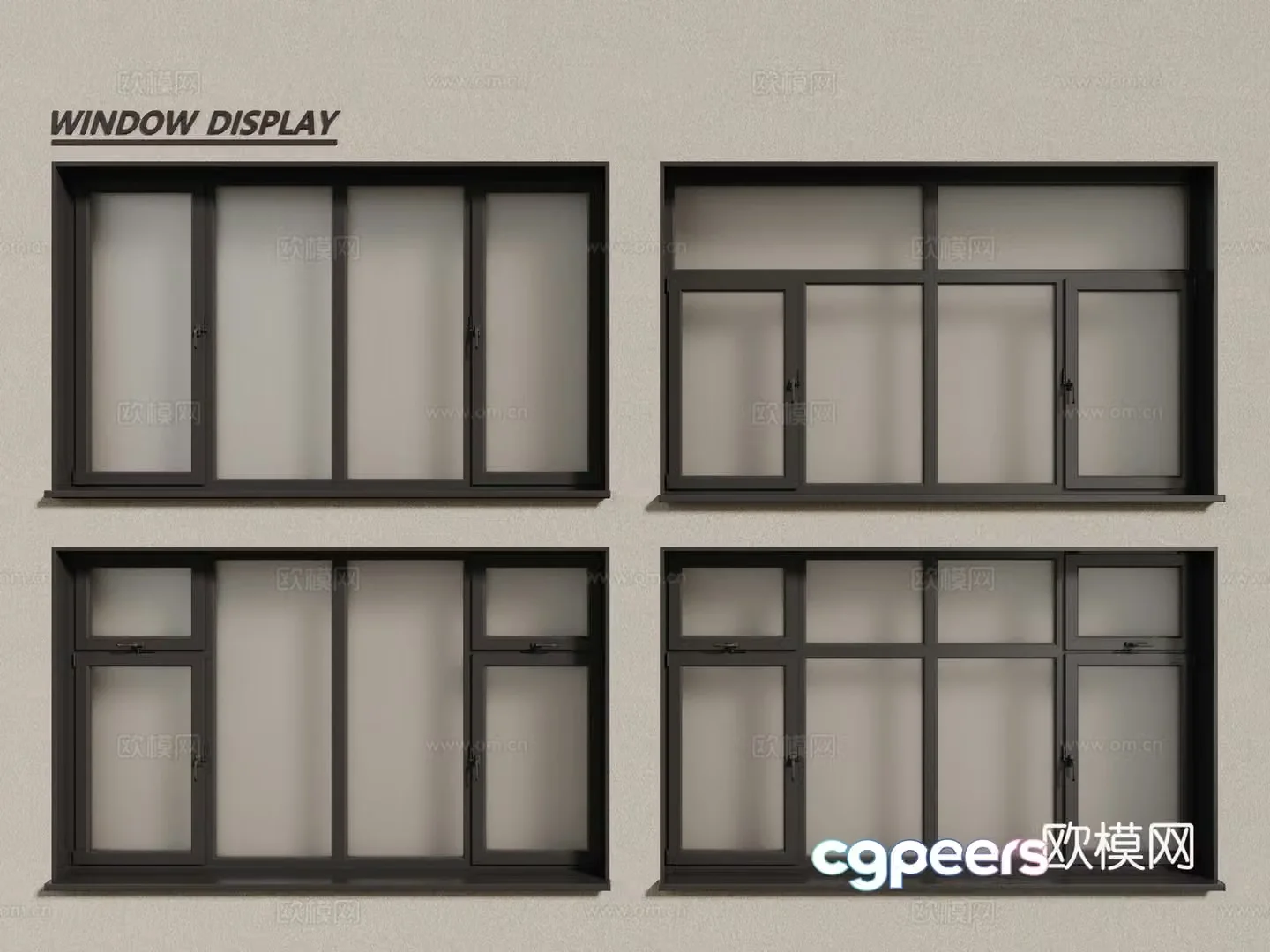 Modern windows aluminum alloy windows casement windows floor-to-ceiling windows 3d model