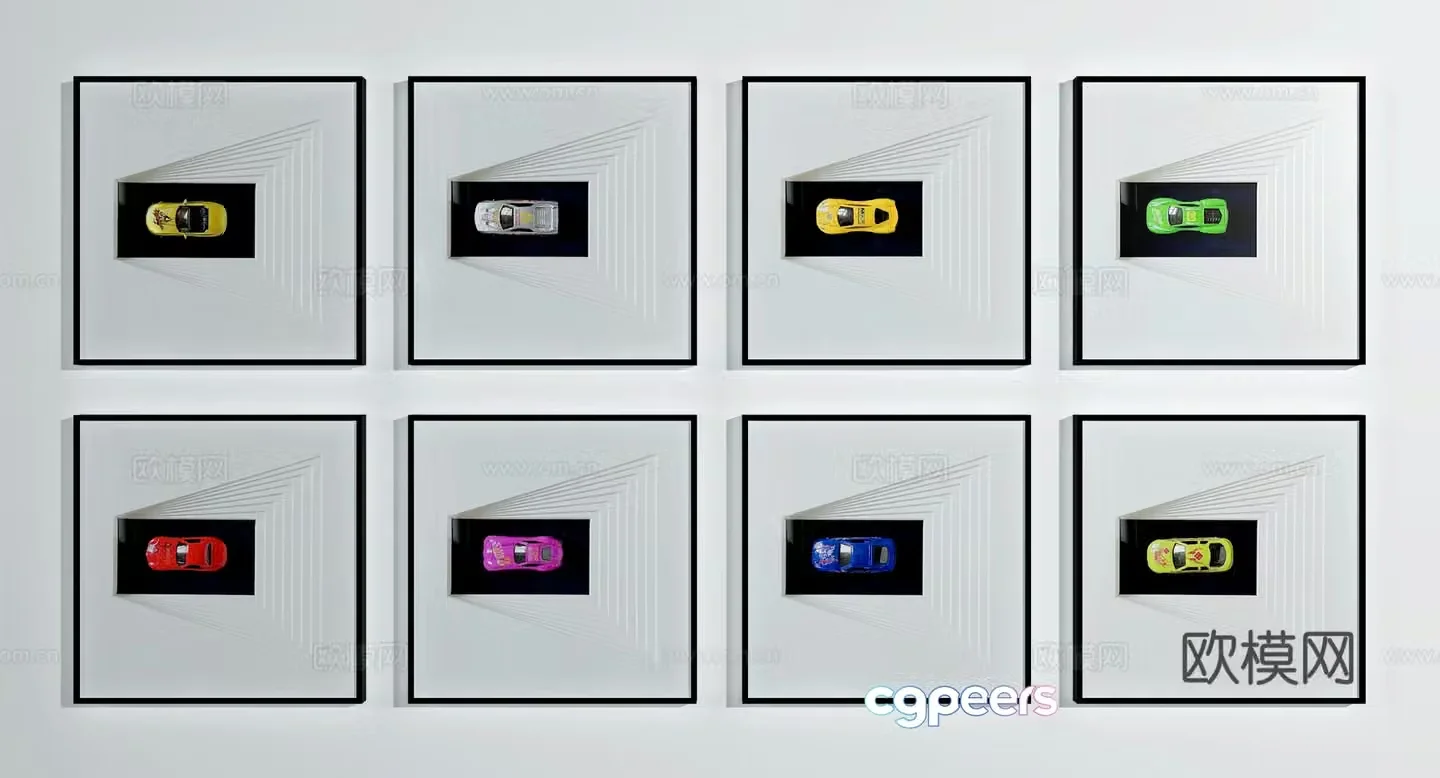 Modern decorative paintings Combination hanging paintings Comic hanging paintings 3D model
