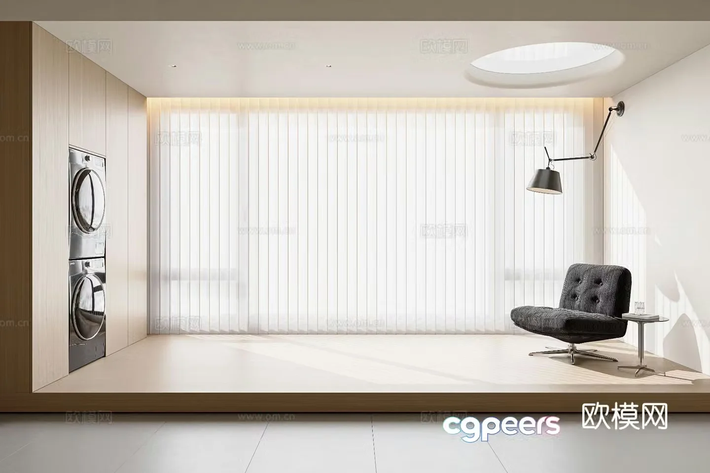 Modern Fantasy Curtains Venetian Blinds Vertical Blinds 3D Model