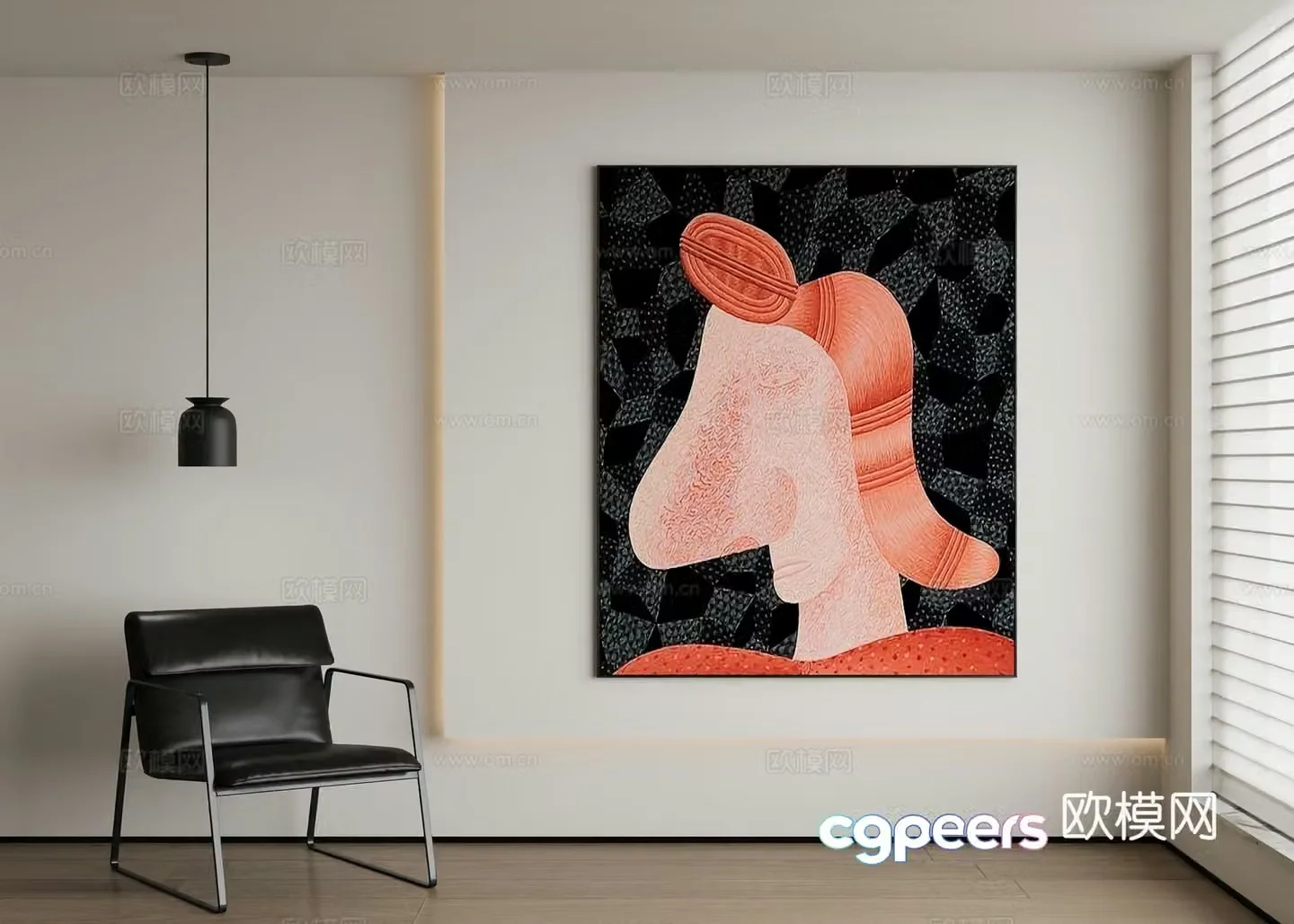 Modern decorative painting 3d model