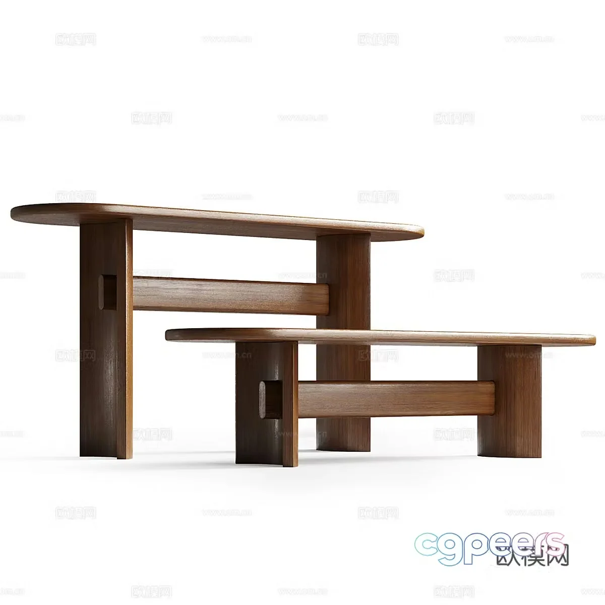 Modern Italian solid wood entrance cabinet end viewing platform 3D model