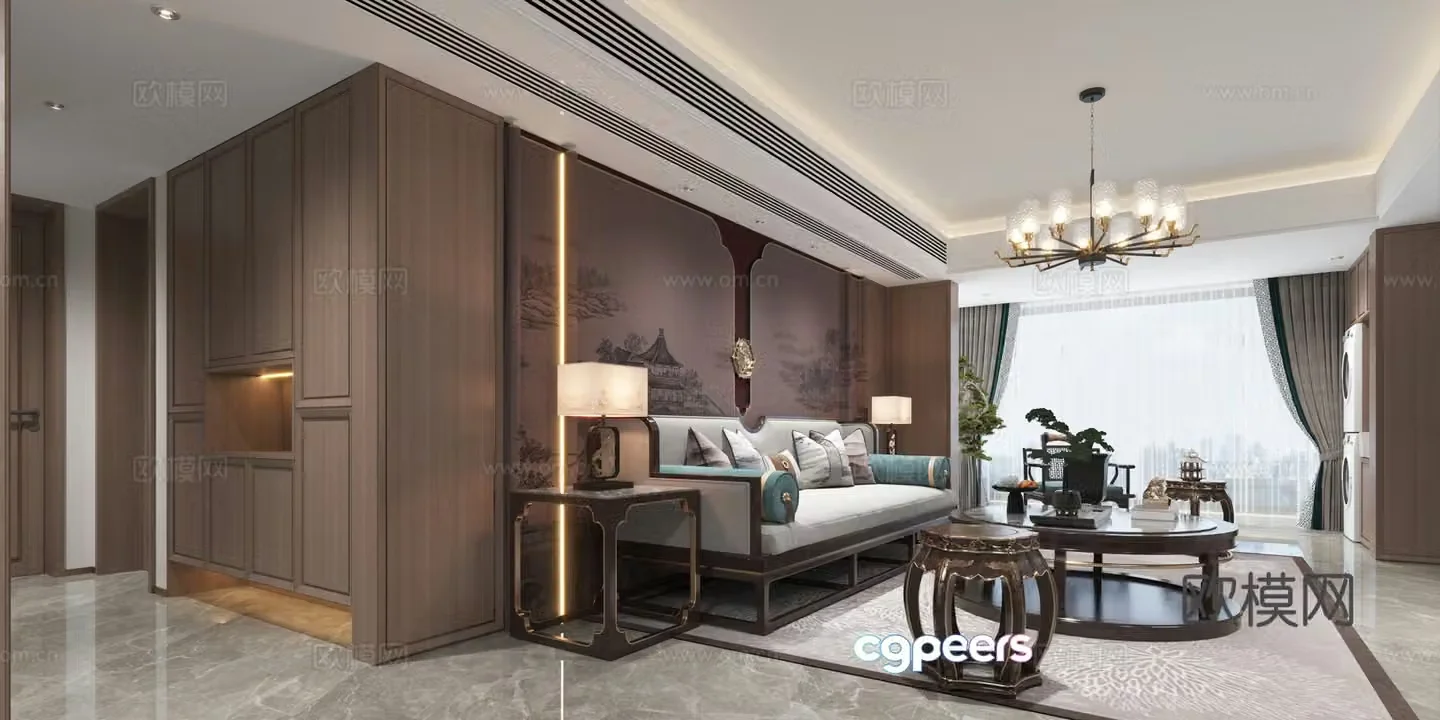 New Chinese living room 3D model