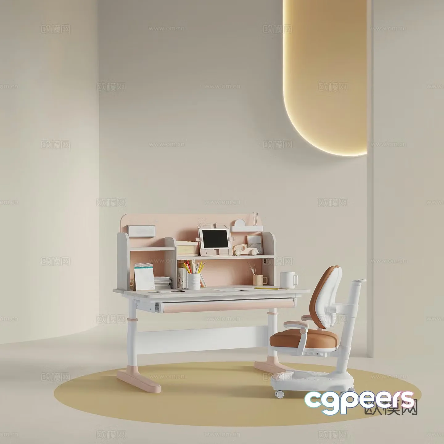 Desk and chair Modern children’s desk and chair 3d model