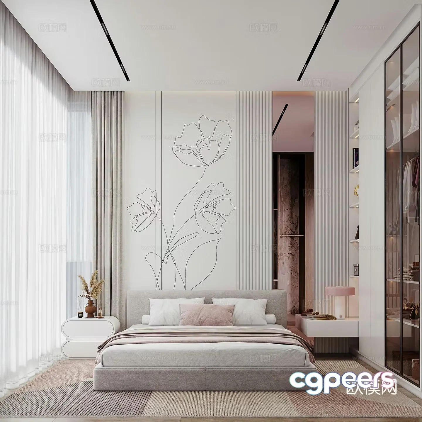 Milf room woman room bedroom light luxury bedroom 3d model