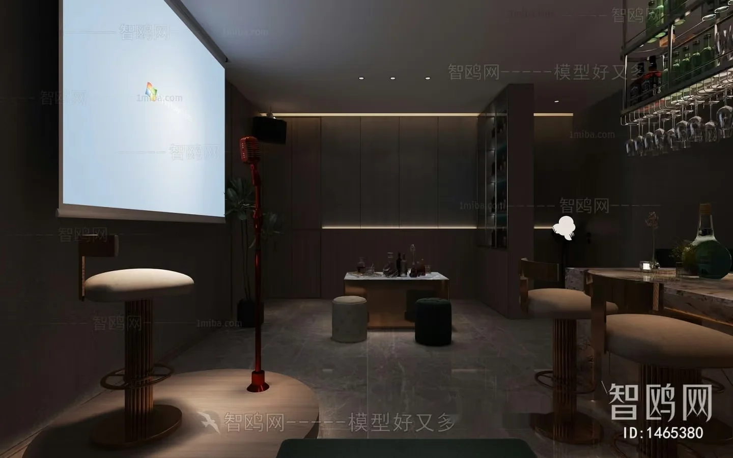 Modern Bar Area 3D Model – 11483 – VRAY Render