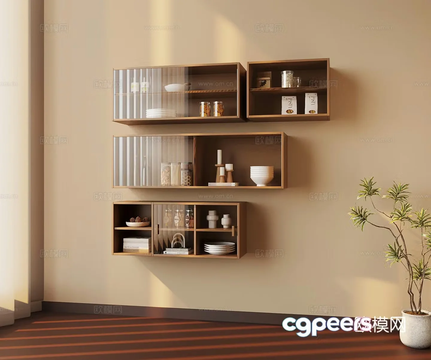 Wasabi Middle Style Locker Wall Decoration 3D Model