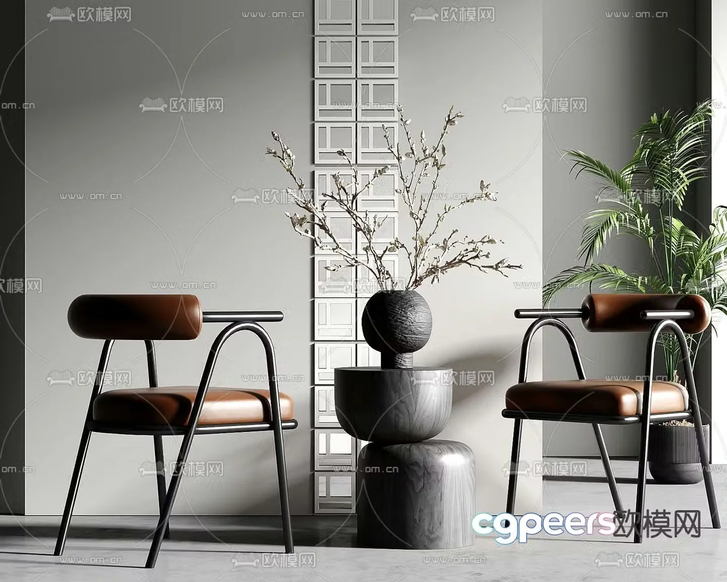 modern chair dining chair armchair 3d model
