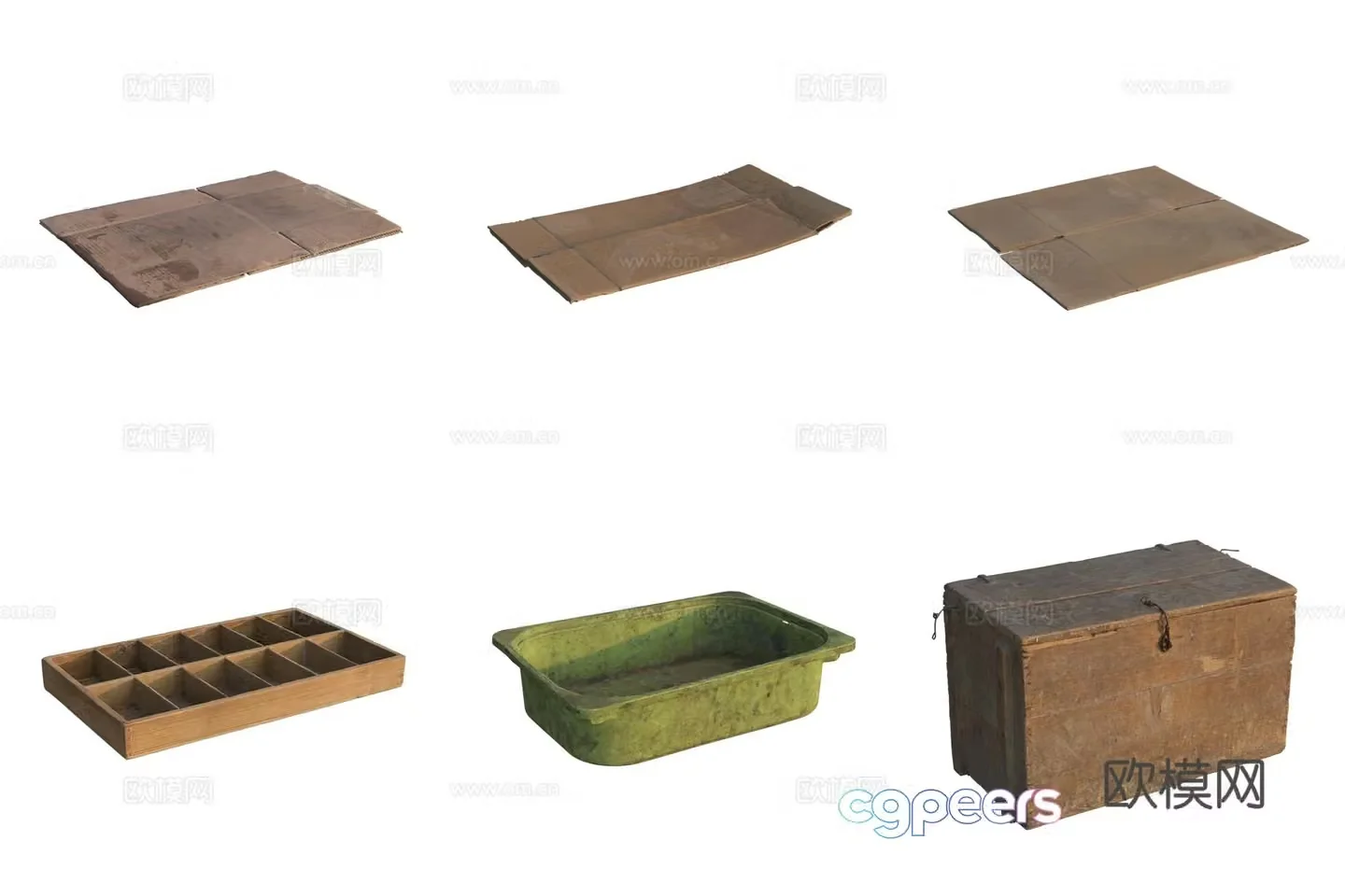 Storage box paper shell wooden box drawer 3d model