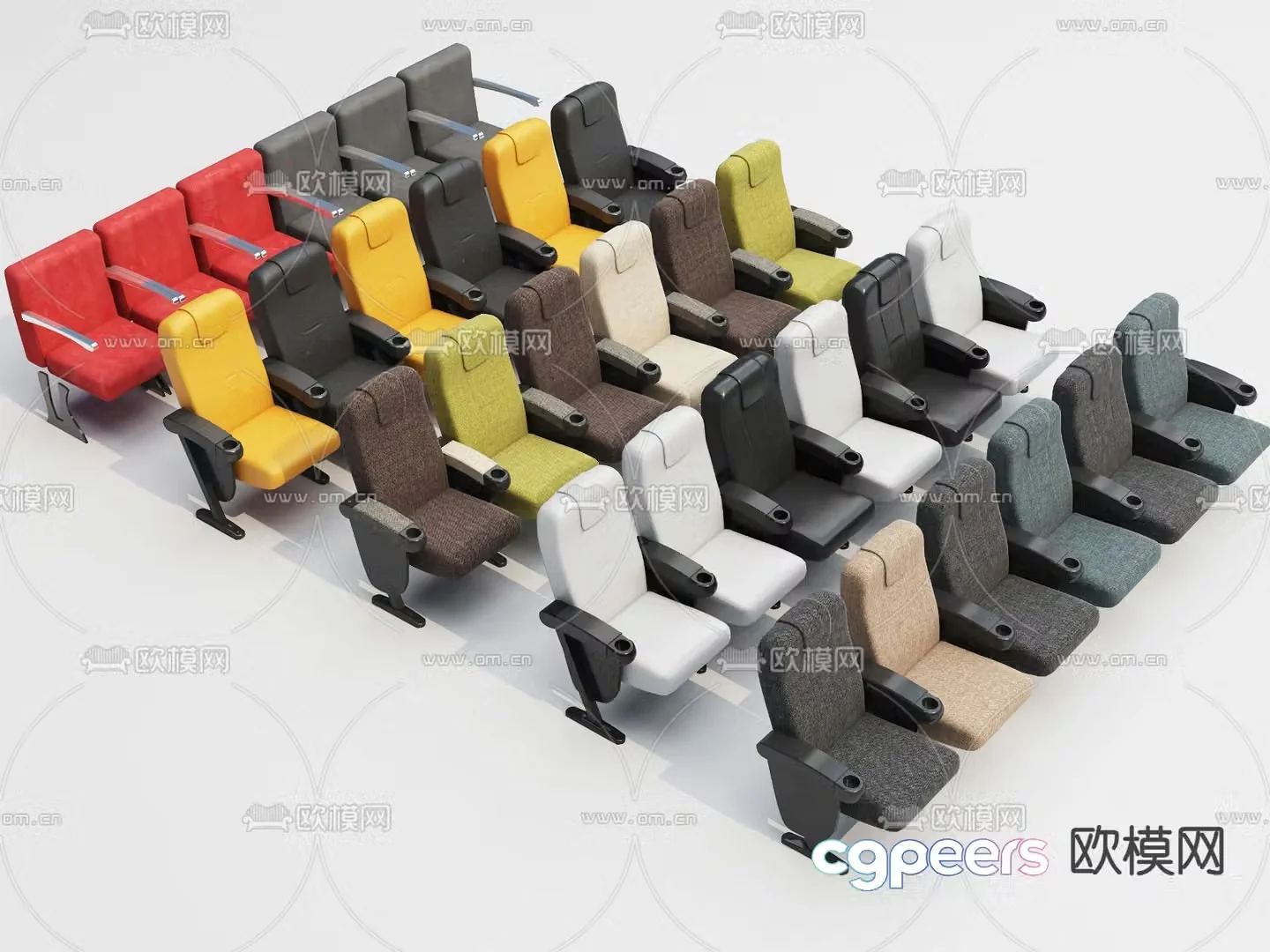 Cinema seats row seats 3d model