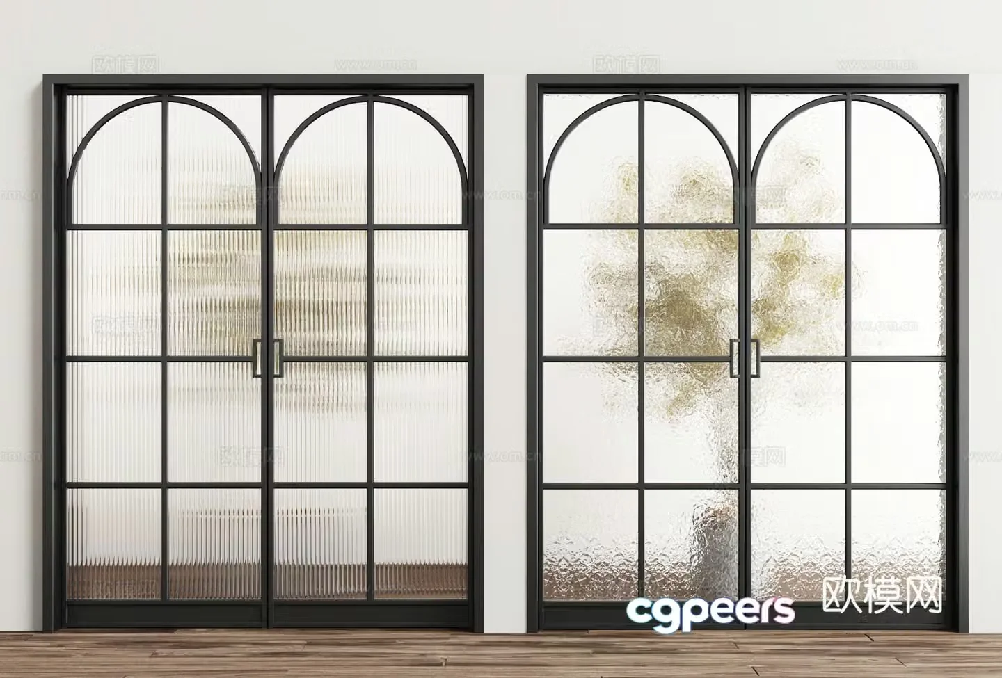 French European glass partition 3D model