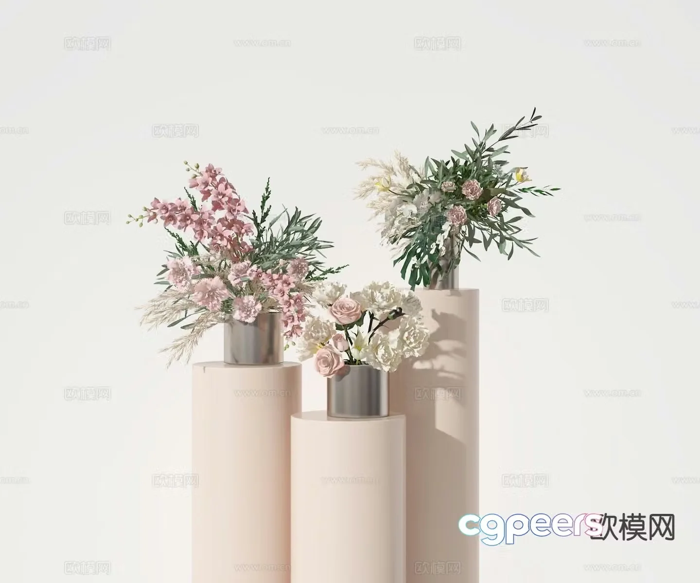 floral vase flowers flower arrangement 3d model
