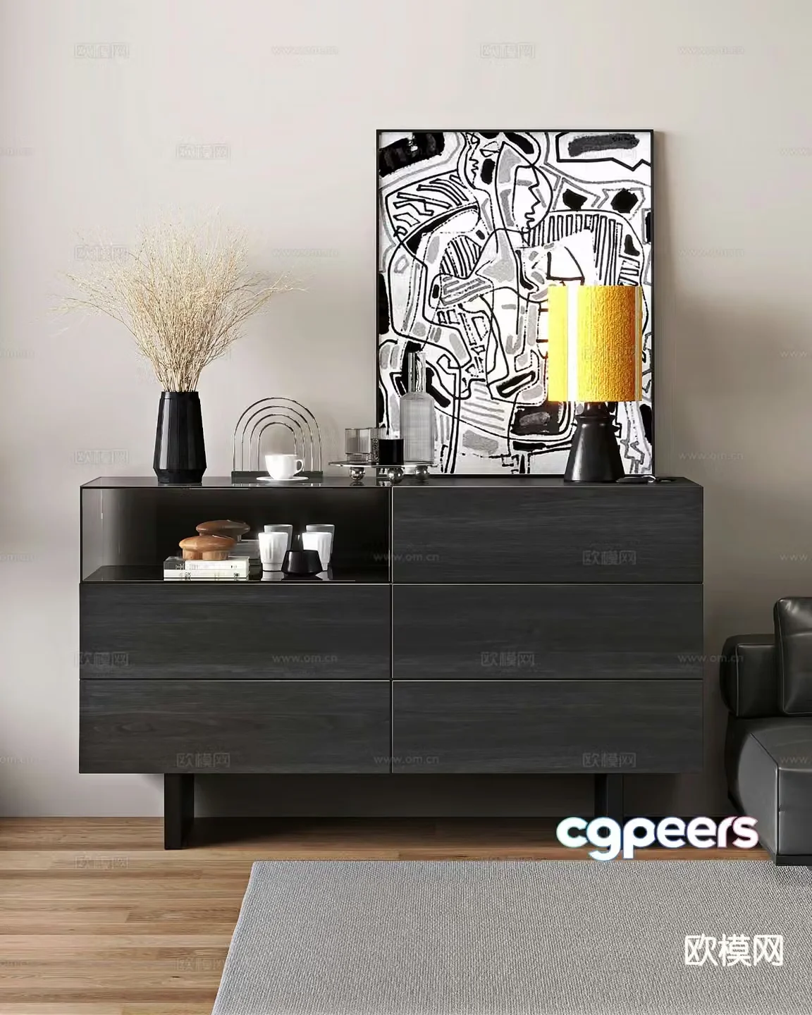 Modern entryway cabinet 3d model